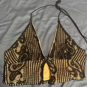 Black Lace Halter